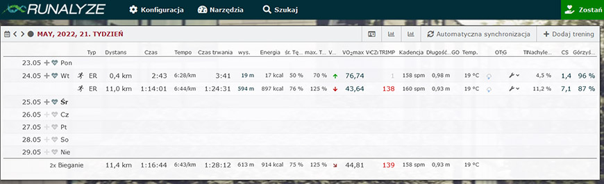 Aplikacja Runalyze