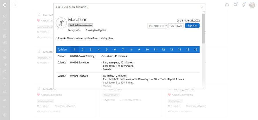 Planuj trening - maraton
