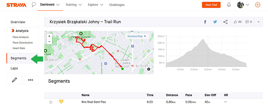 tworzenie segmentów w aplikacji strava