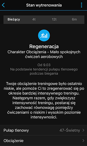 Stan wytrenowania - Regeneracja