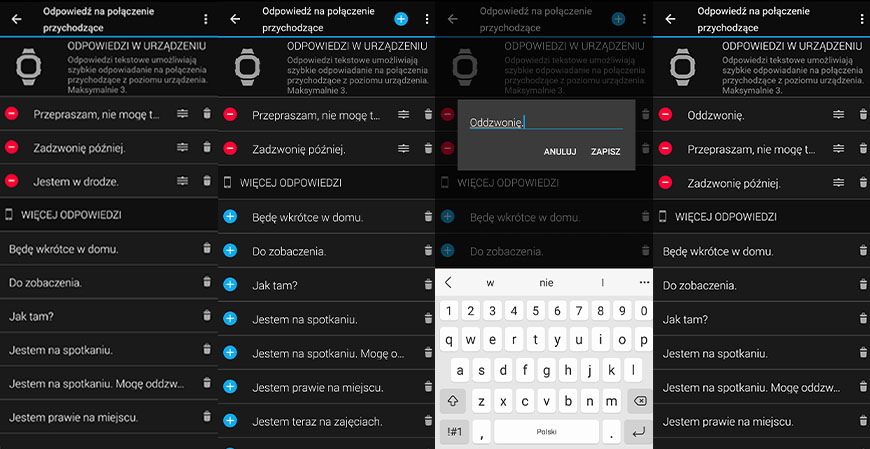 garmin szybkie odpowiedzi