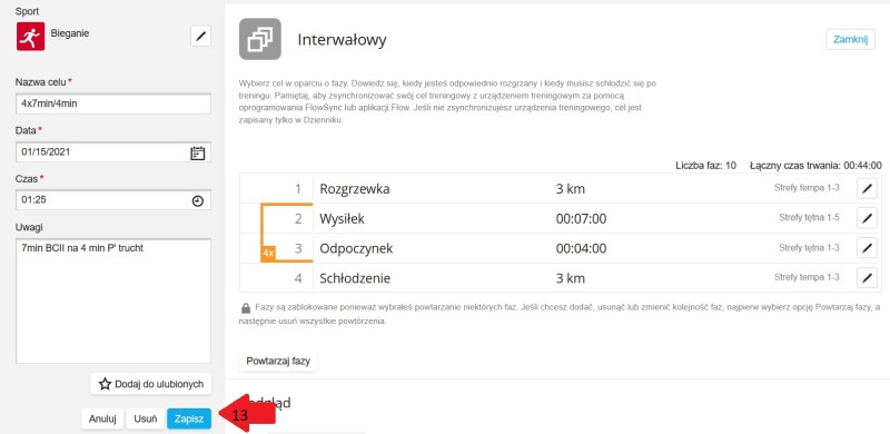 Polar treningi interwałowe
