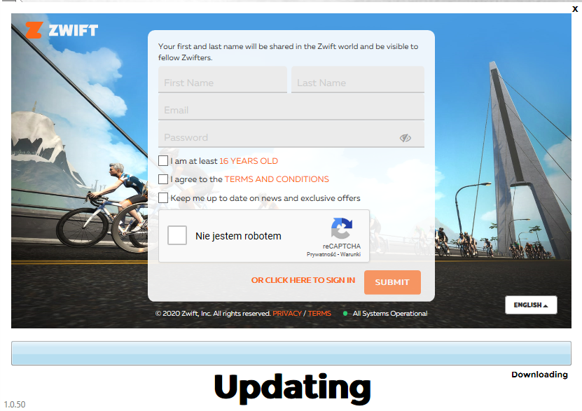 Zwift formularz